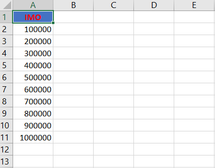 Excel upload format